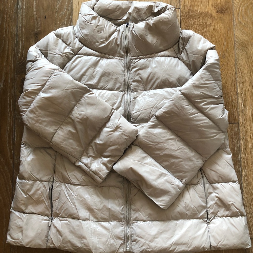 Zara trf Taupe Light Puffer Jacket